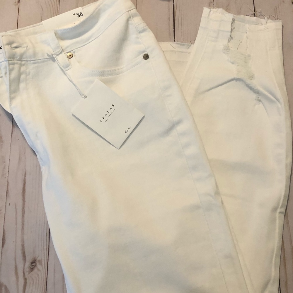 KanCan White High Rise Ankle Skinny Jeans